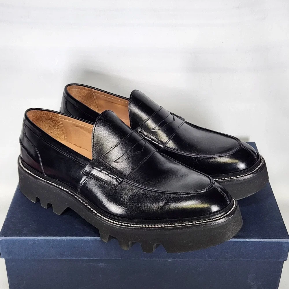 Tricker's James Loafers Mens Size 11 Black Todd Snyder Vibram Lug Sole 3227/63